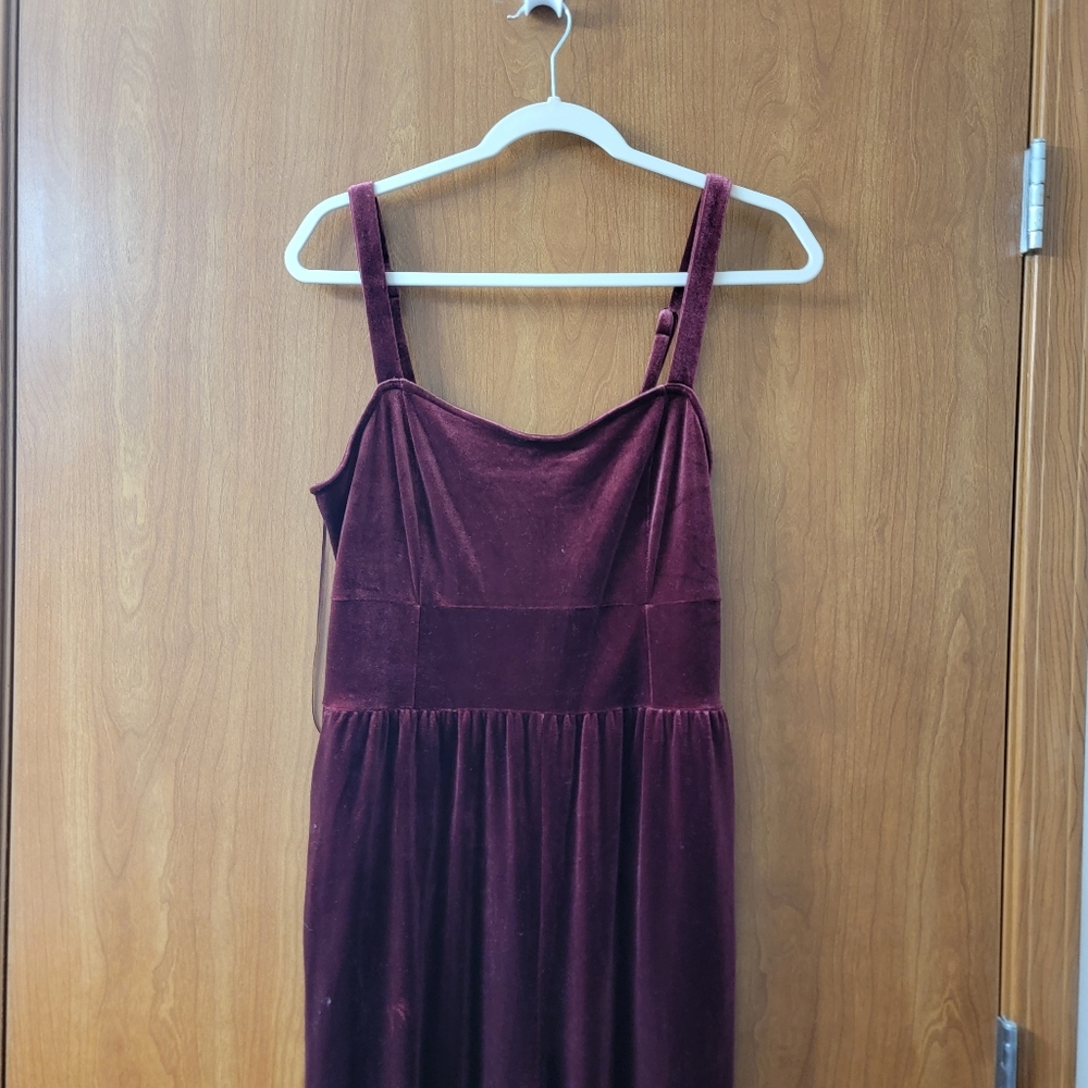 BOGO Old Navy Berry Red Velvet Jumpsuit Size Large